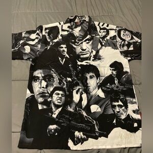 Tony Montana Scarface Vintage Dragonfly All Over Print Shirt Sz XL